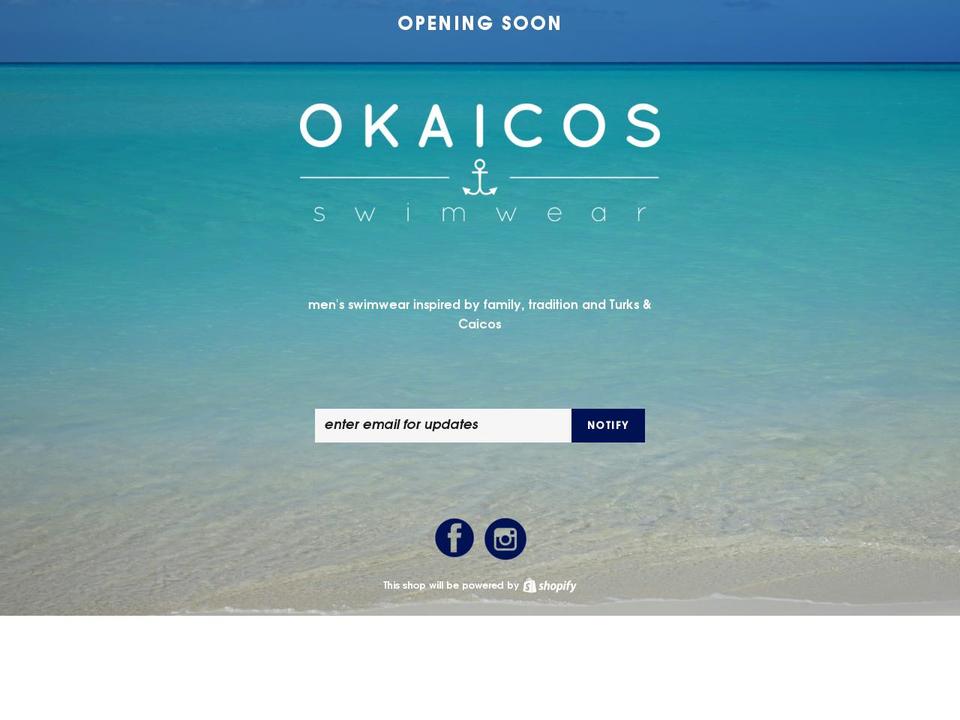 okaicos.com shopify website screenshot