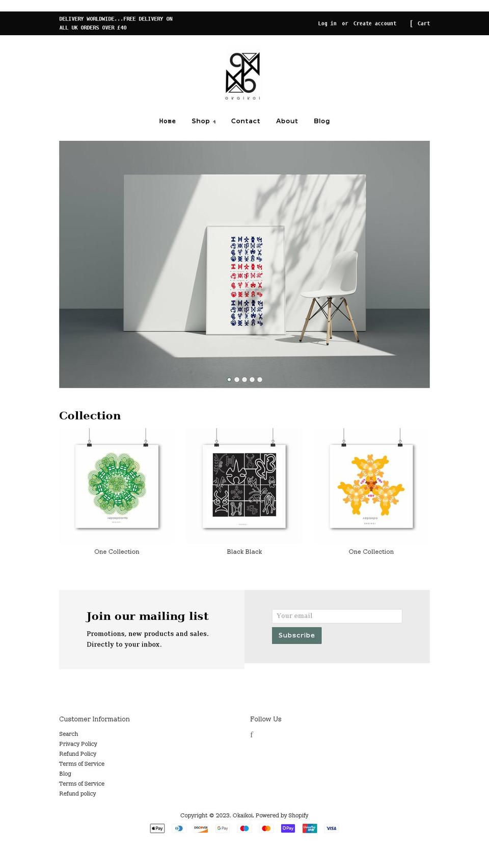 okaikoi.com shopify website screenshot