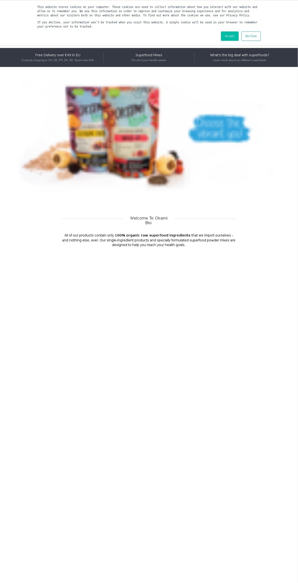 okamibio.com — Shopify storefront screenshot