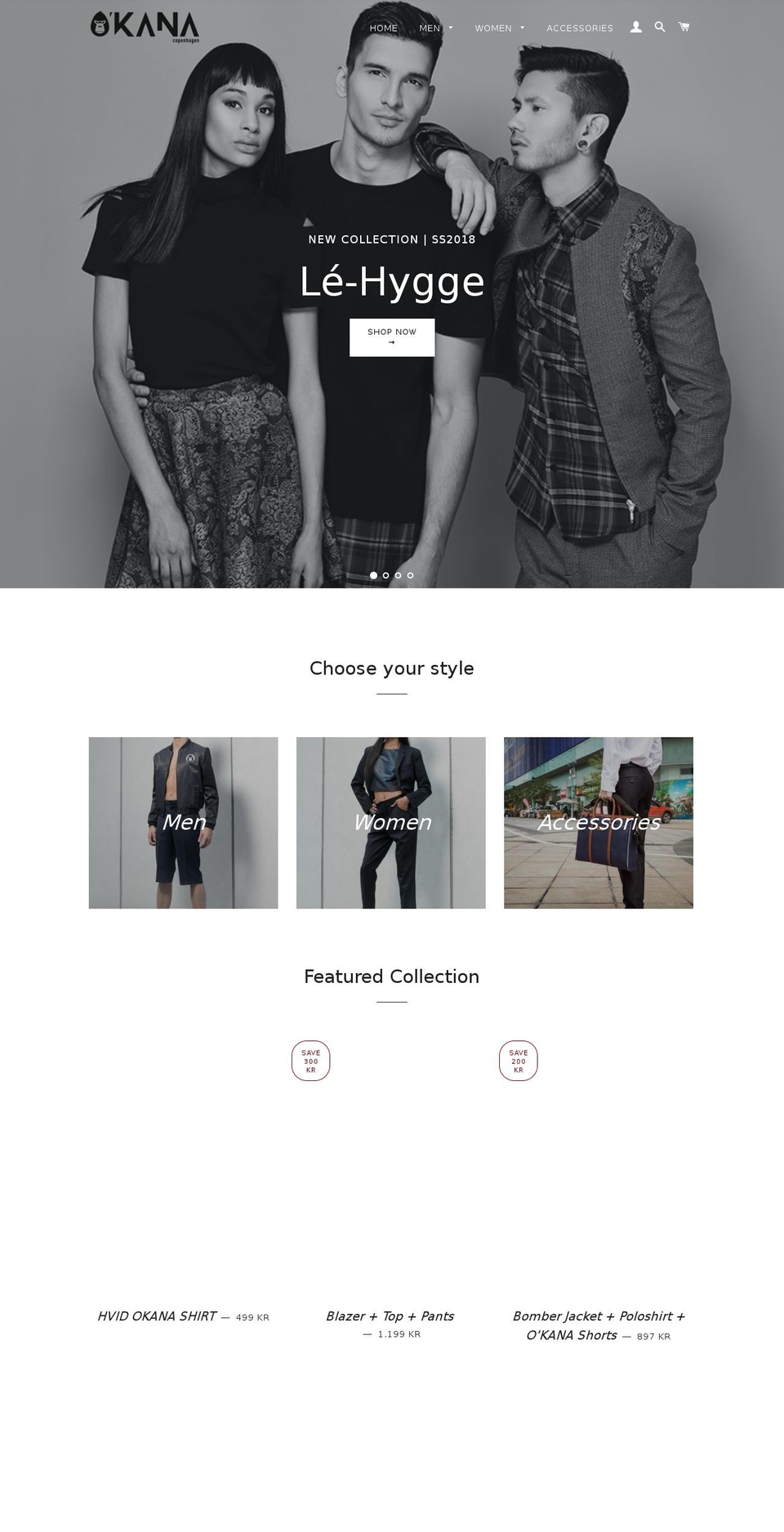 okana.dk shopify website screenshot