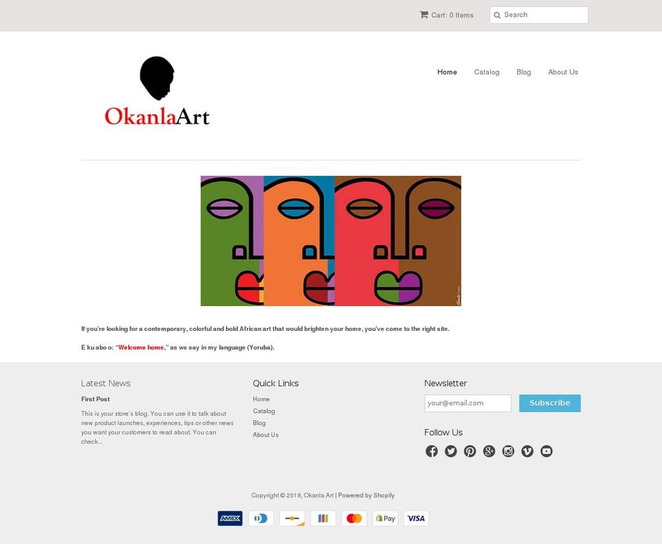 okanlaart.com — Shopify storefront screenshot