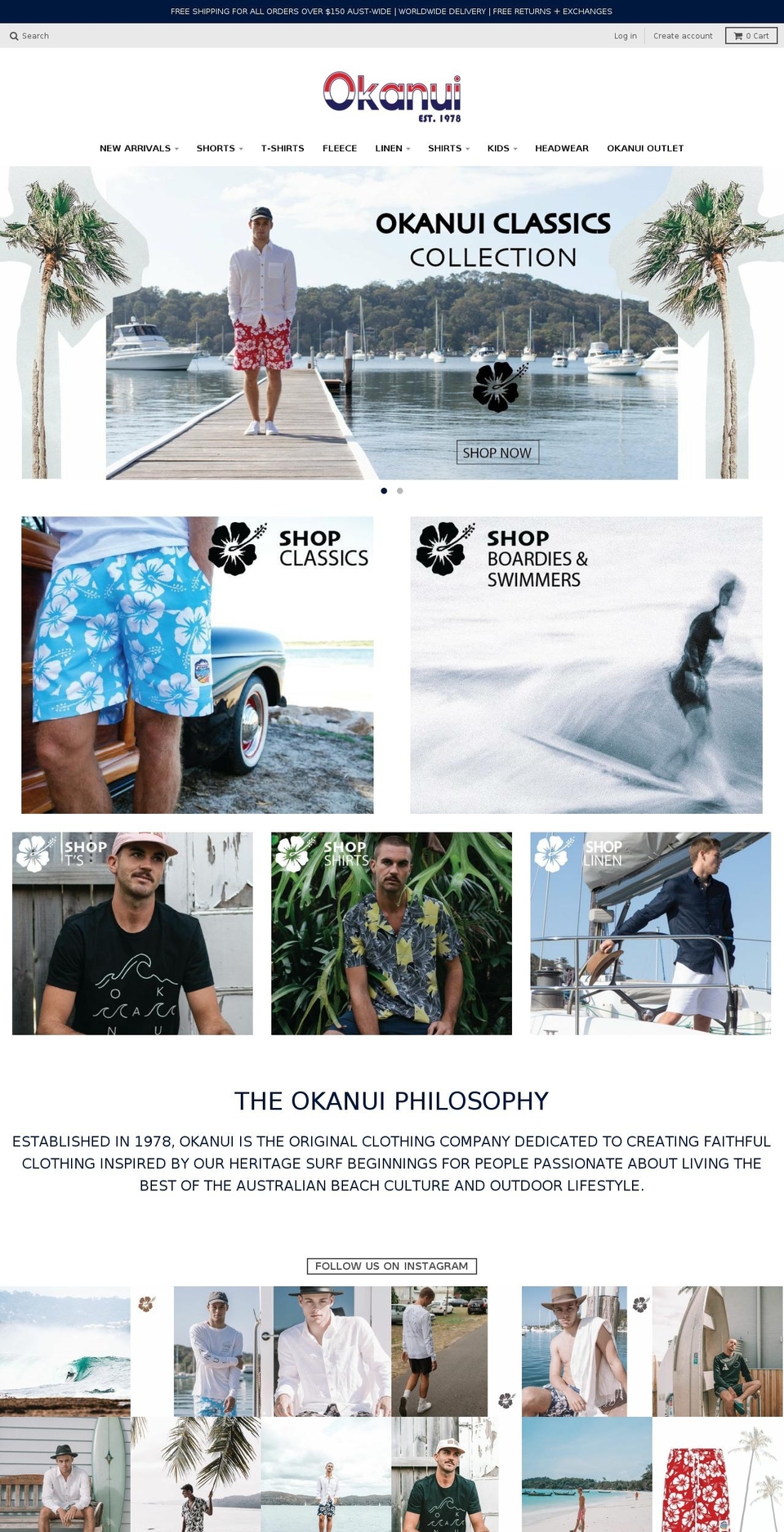 okanui.com.au shopify website screenshot
