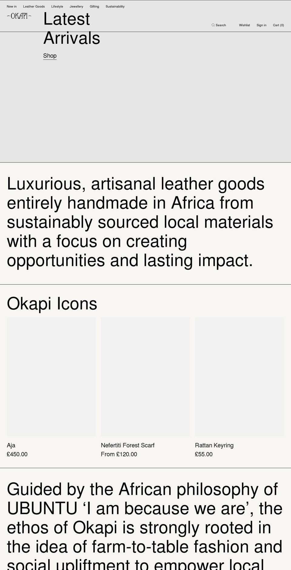 okapi.com shopify website screenshot