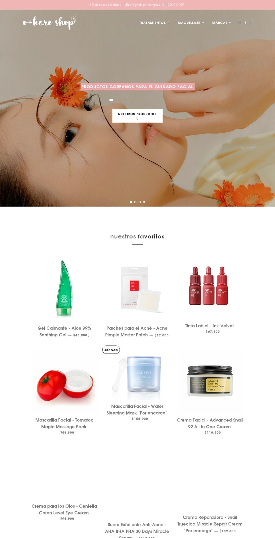 okareshop.com shopify website screenshot