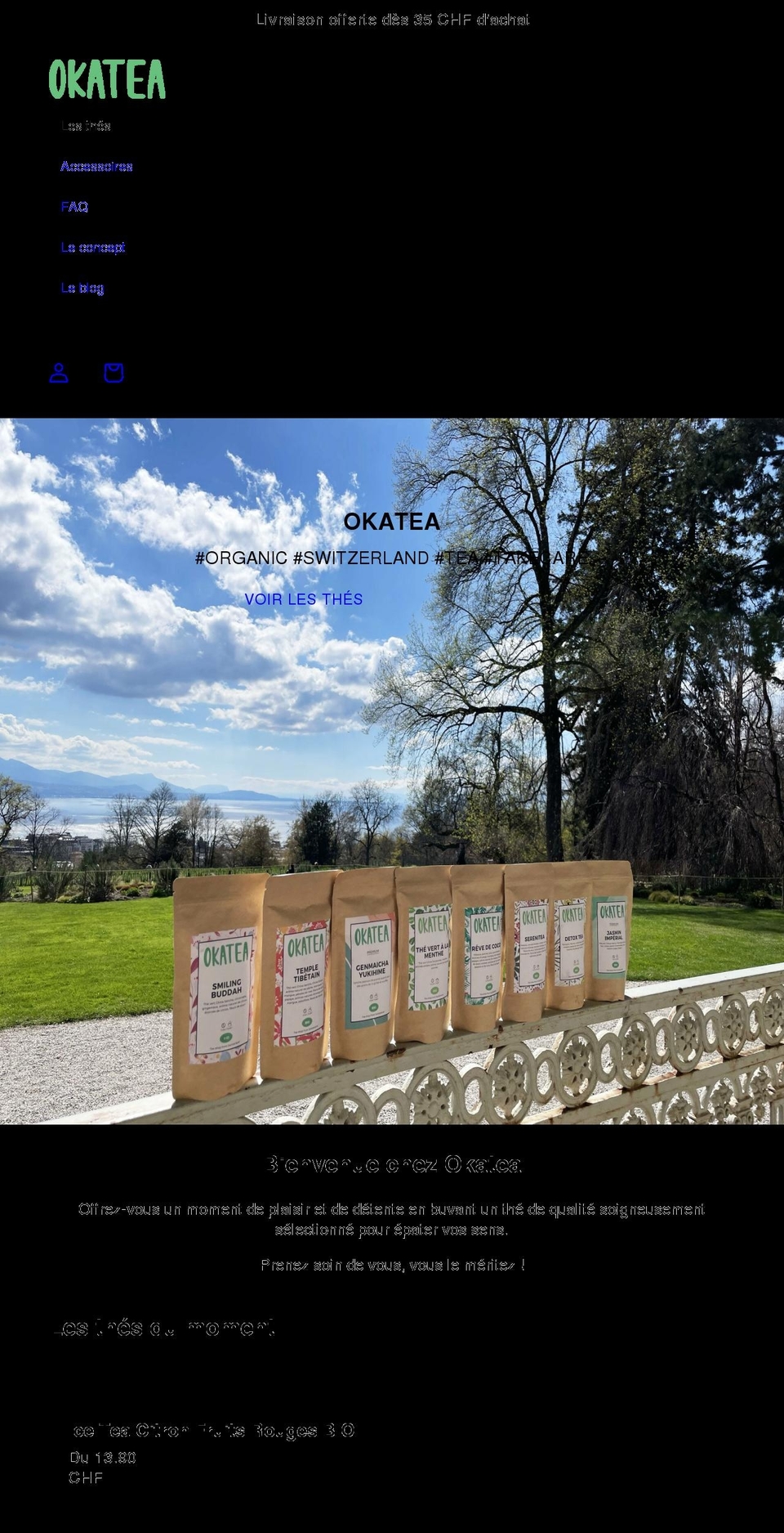 okatea.ch shopify website screenshot