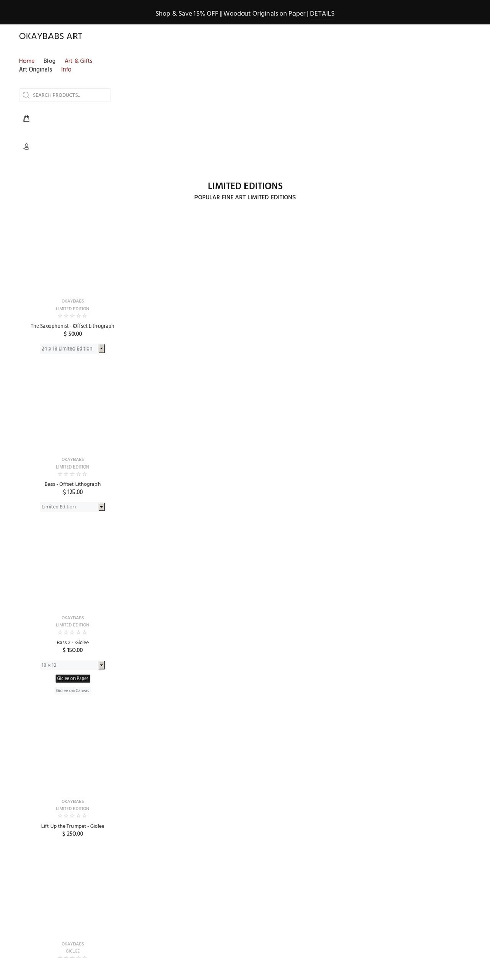 okaybabsart.com shopify website screenshot