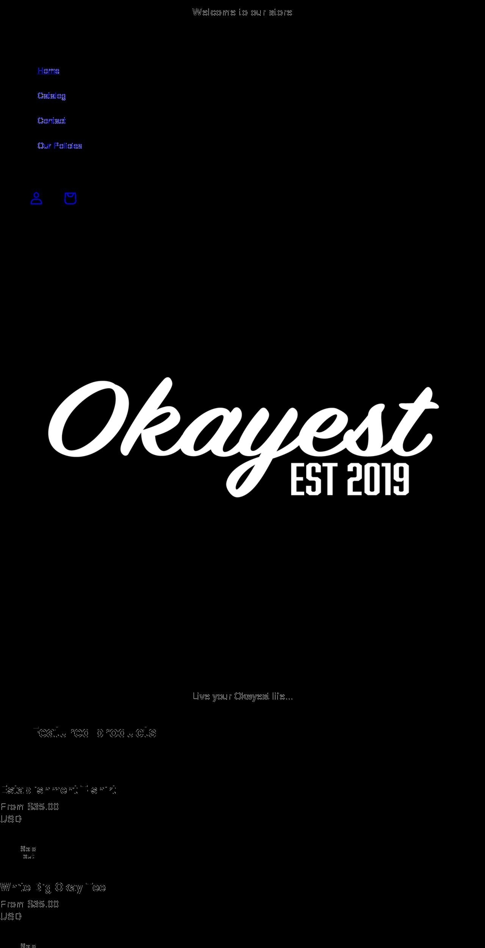 okayestbrand.com shopify website screenshot