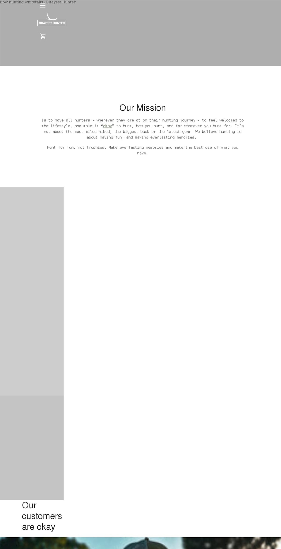 okayesthunter.com shopify website screenshot
