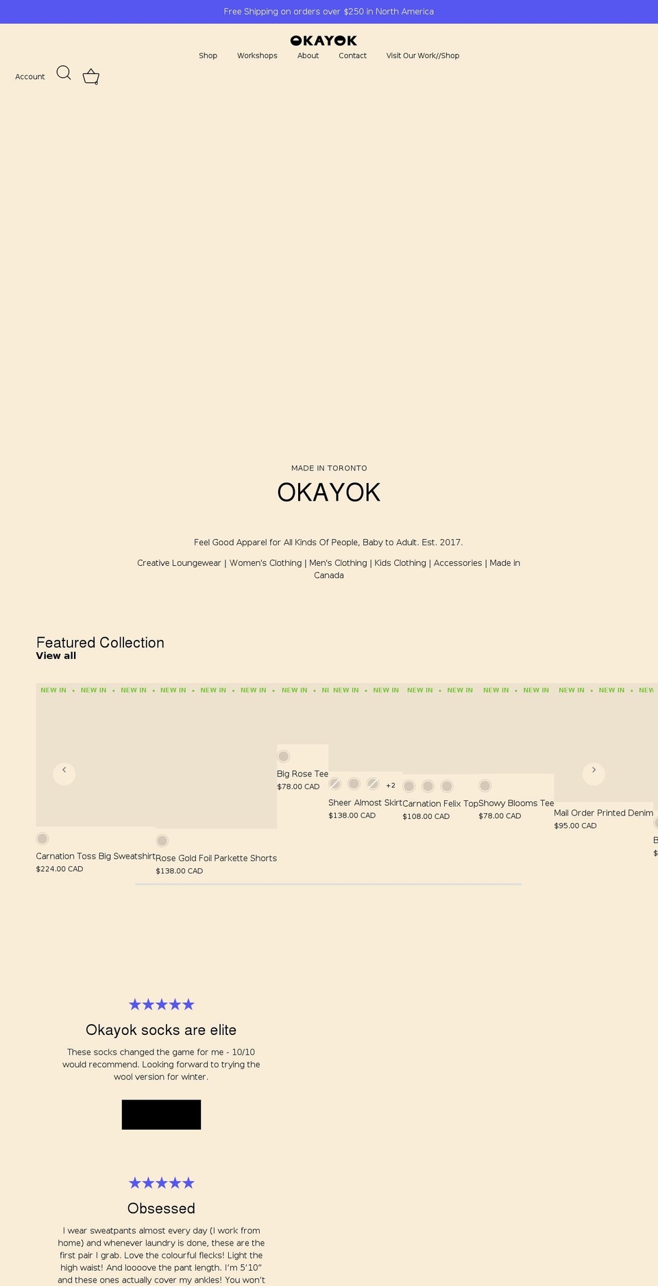 okayok.ca shopify website screenshot