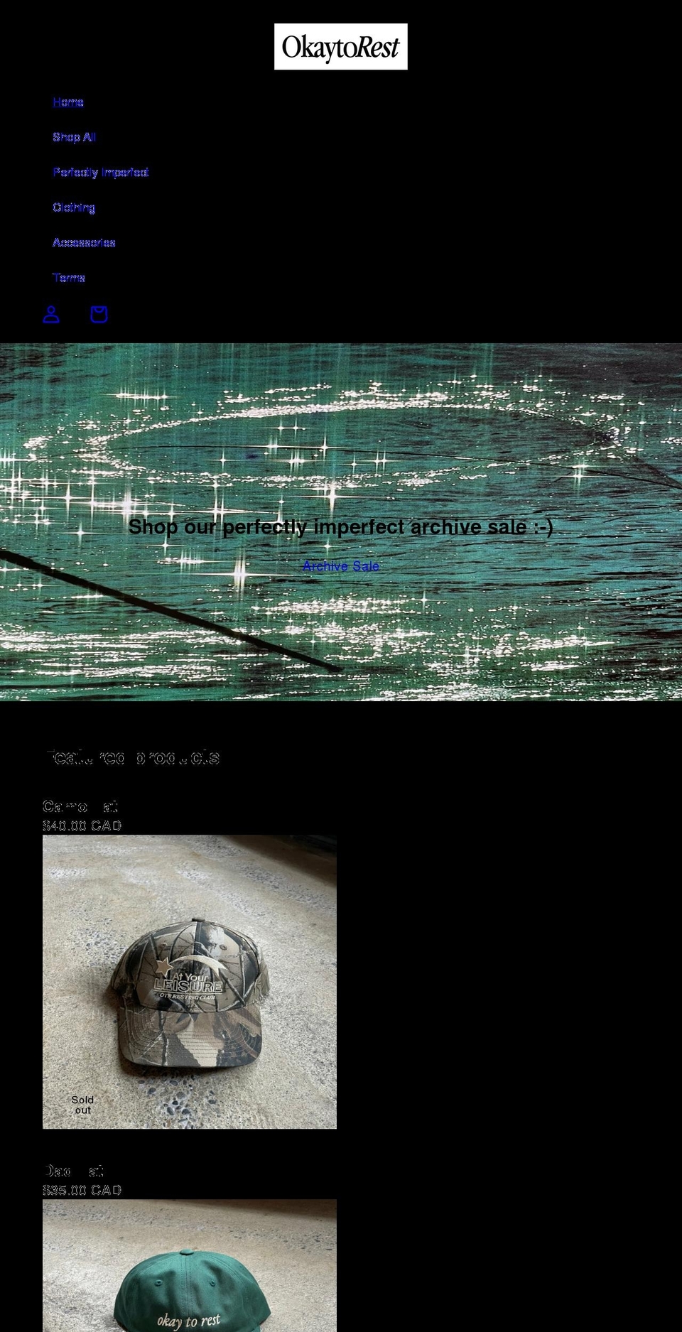 okaytorest.com shopify website screenshot