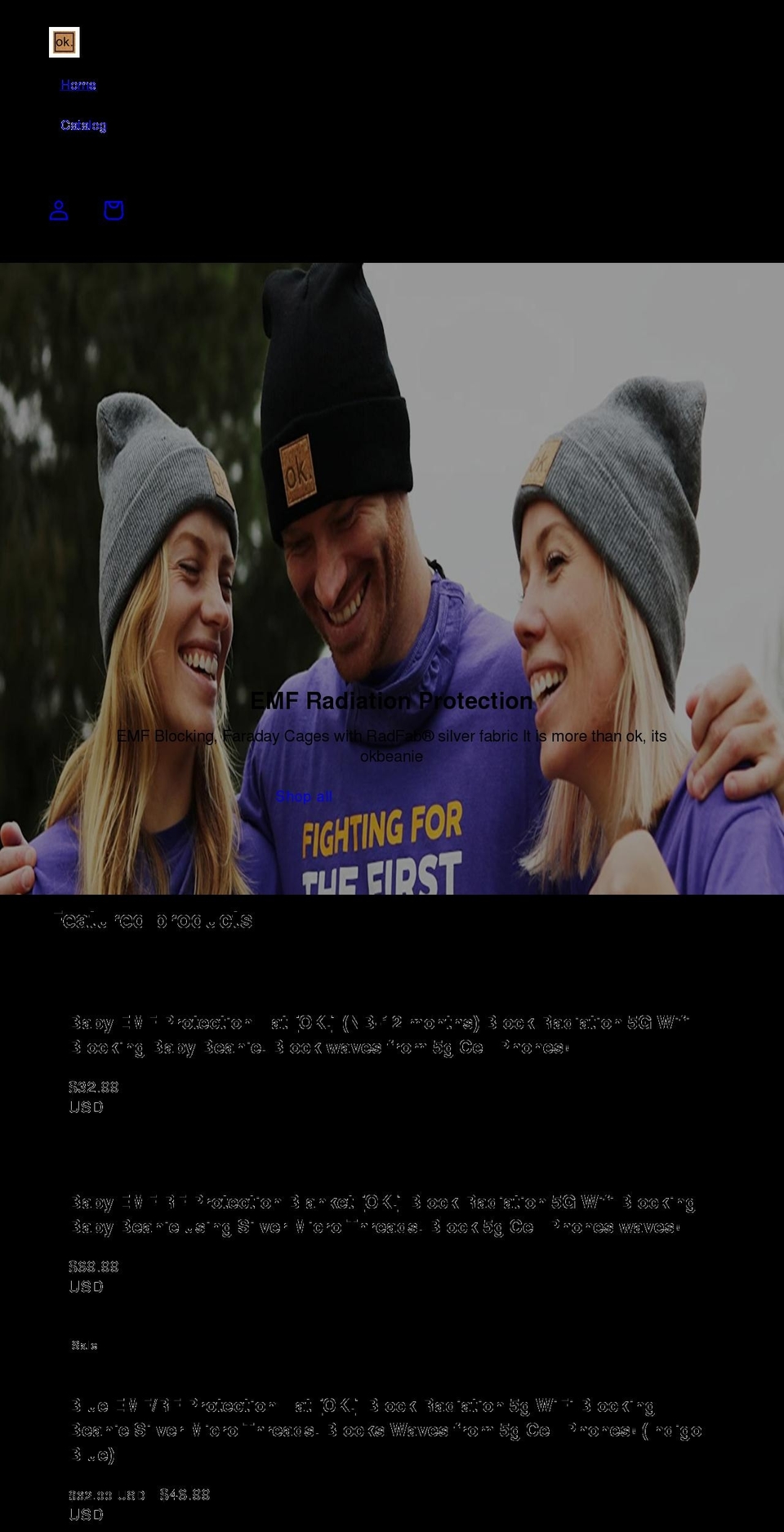 okbeanie.com shopify website screenshot