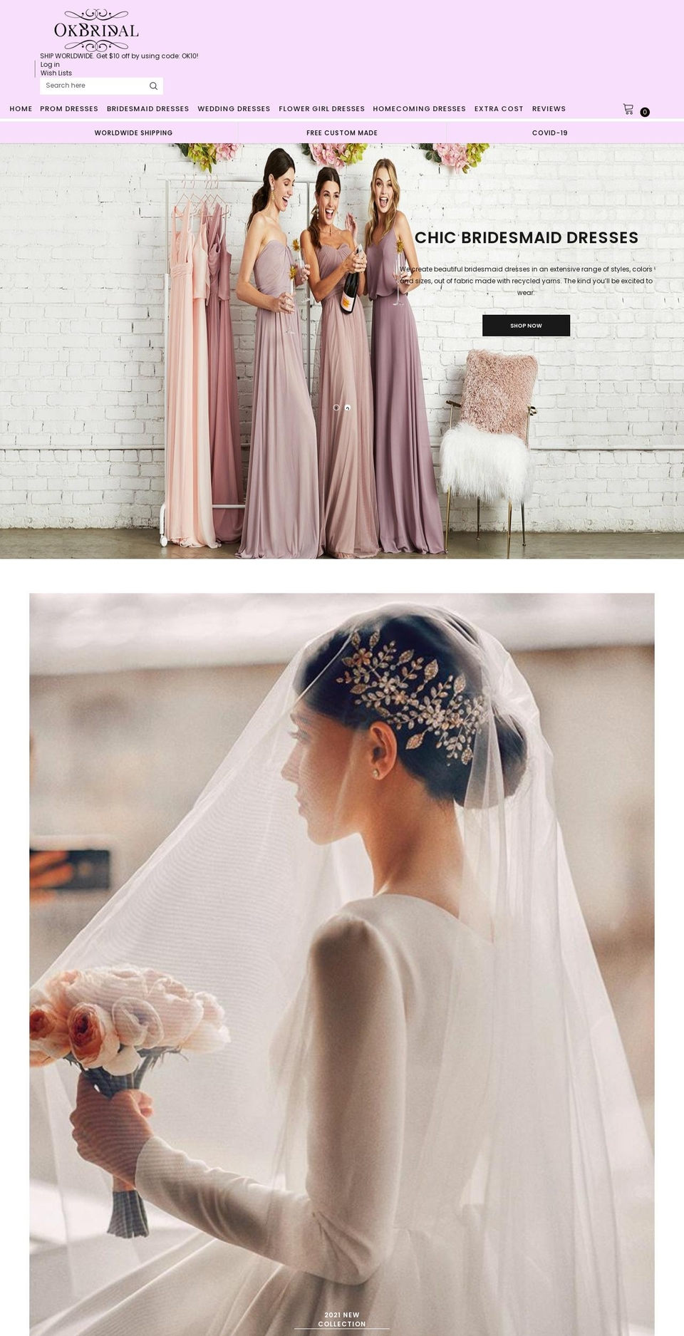 okbridal.co.uk shopify website screenshot