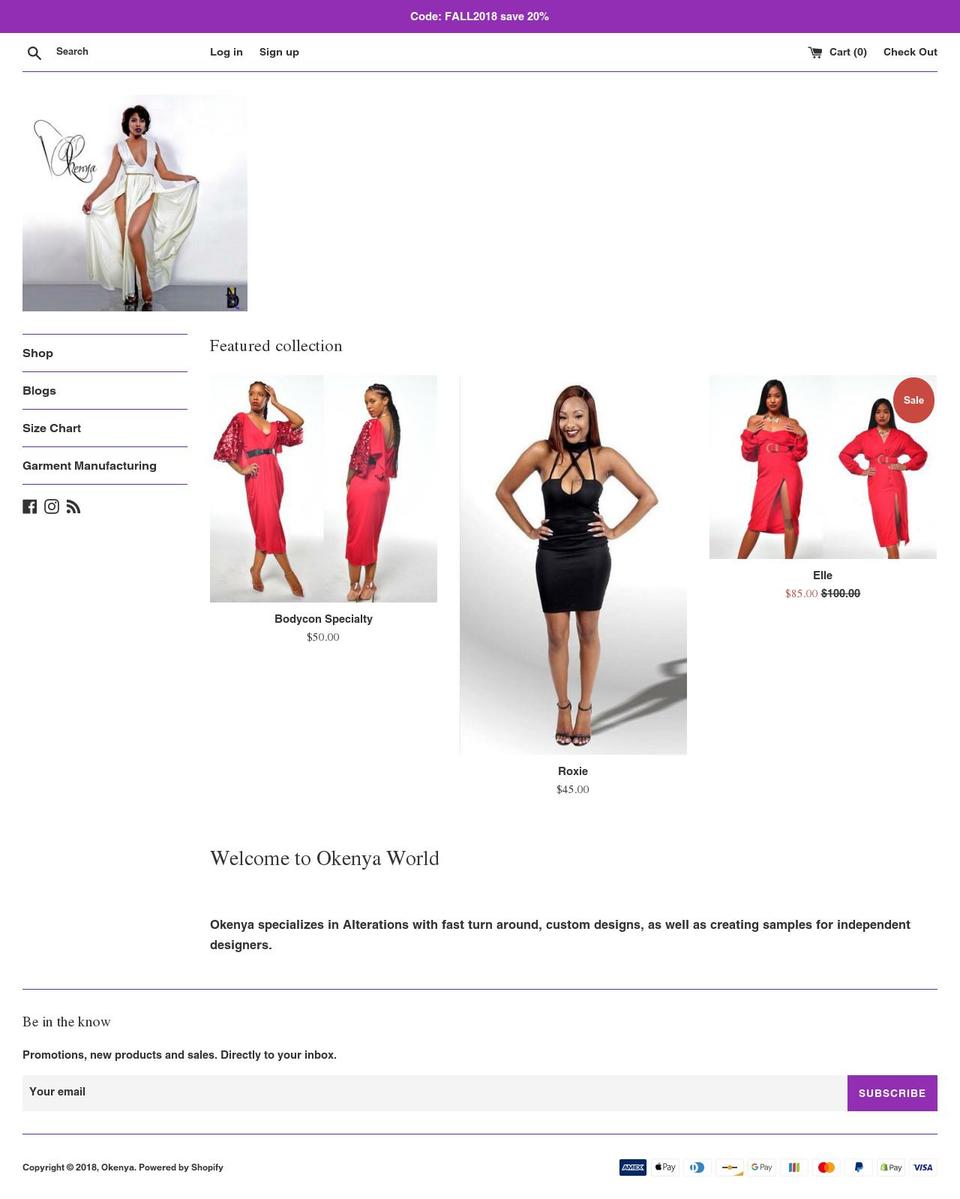 okenyafits.com — Shopify storefront screenshot