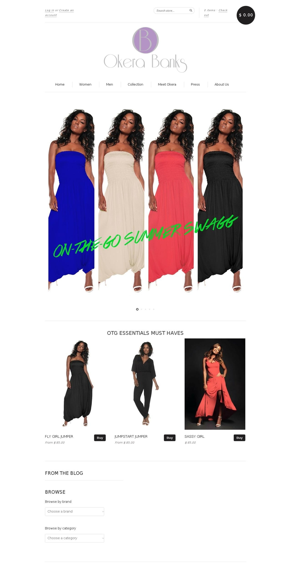 okerabanksshop.com shopify website screenshot