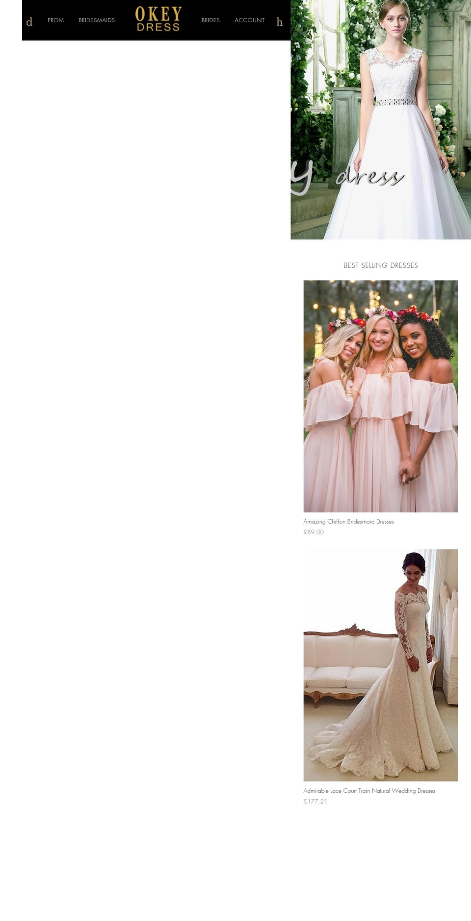 okeydress.co.uk shopify website screenshot