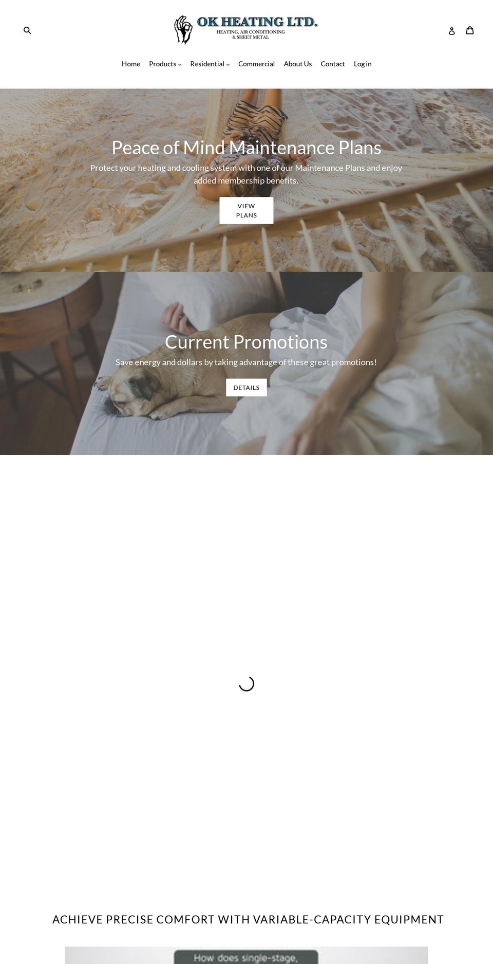 okheating.net shopify website screenshot
