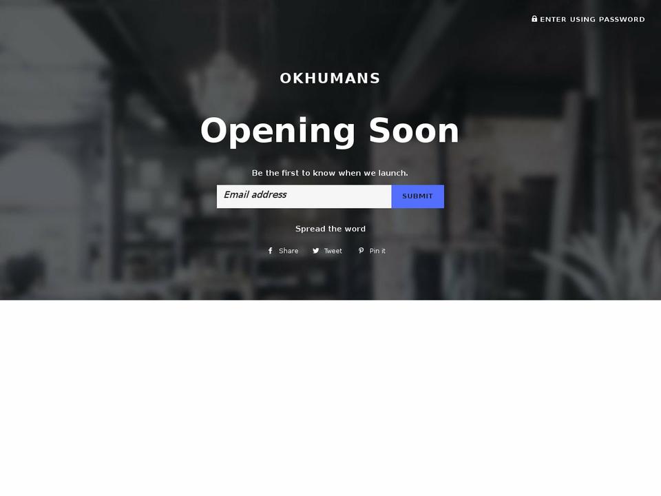 okhumans.com — Shopify storefront screenshot