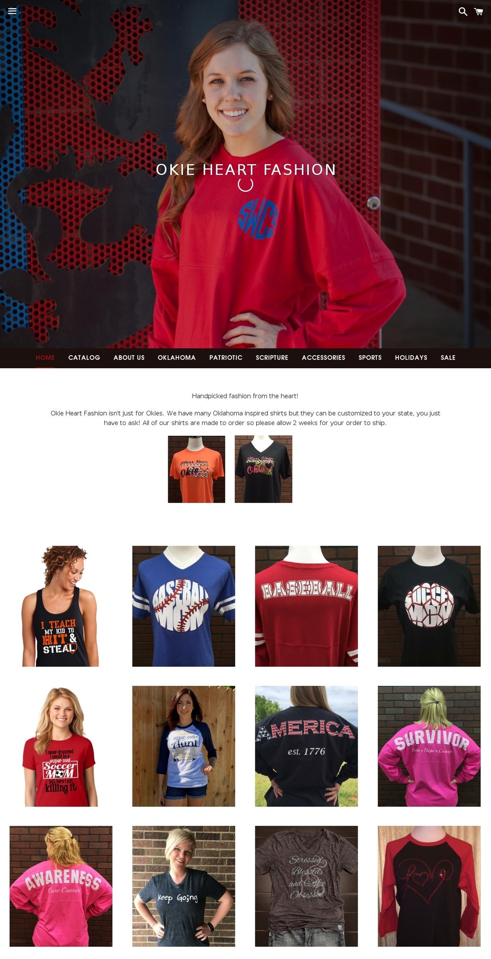 okieheart.com shopify website screenshot