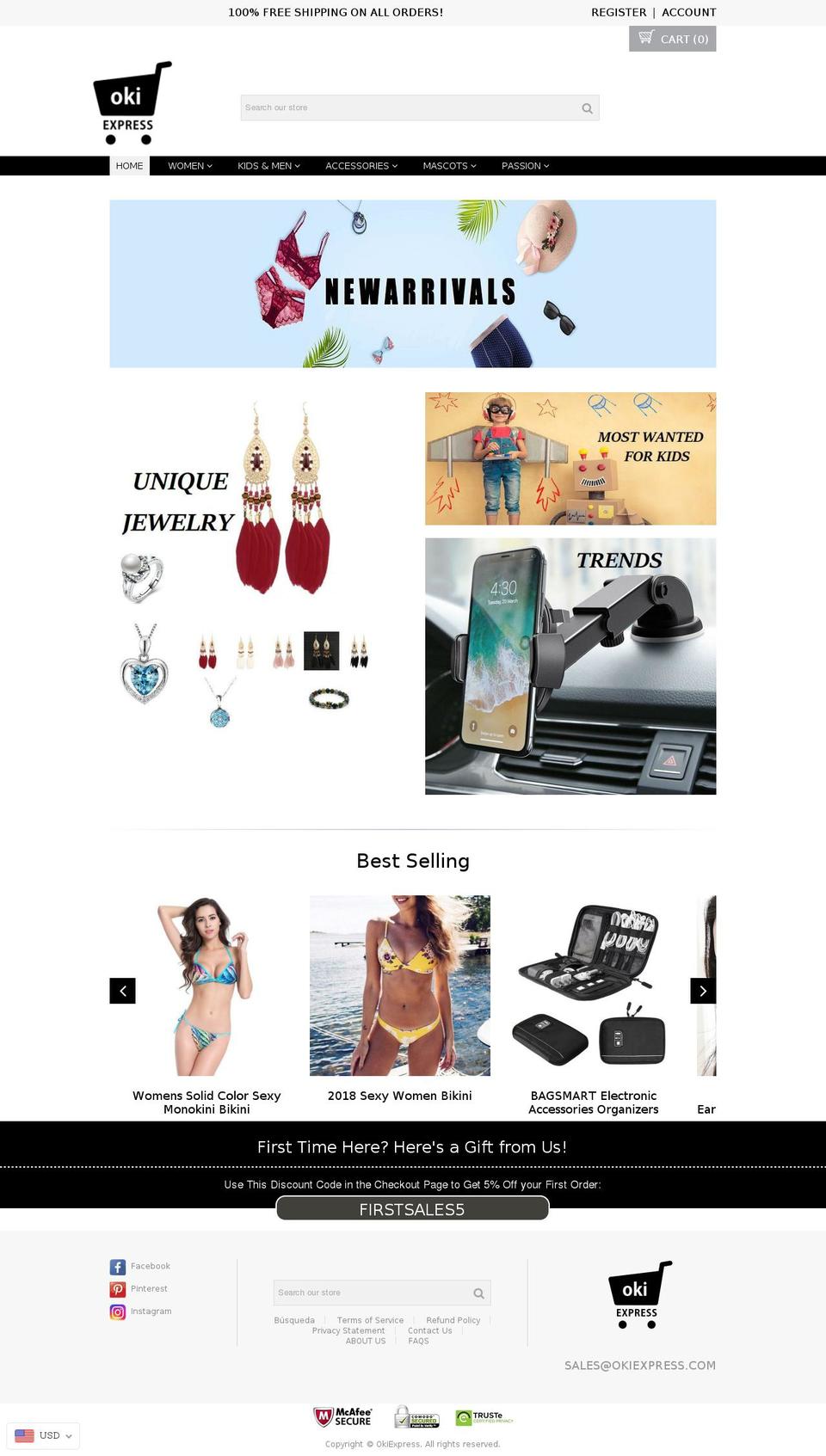 okiexpress.com — Shopify storefront screenshot