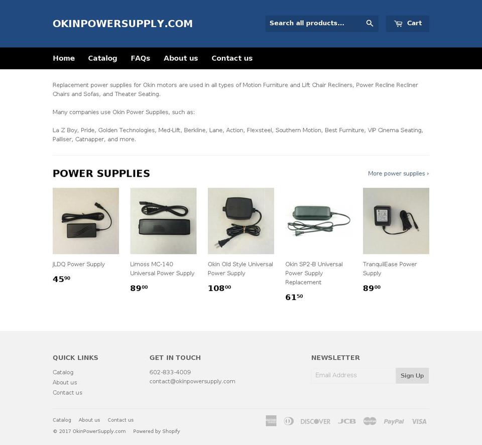 okinpowersupply.com shopify website screenshot