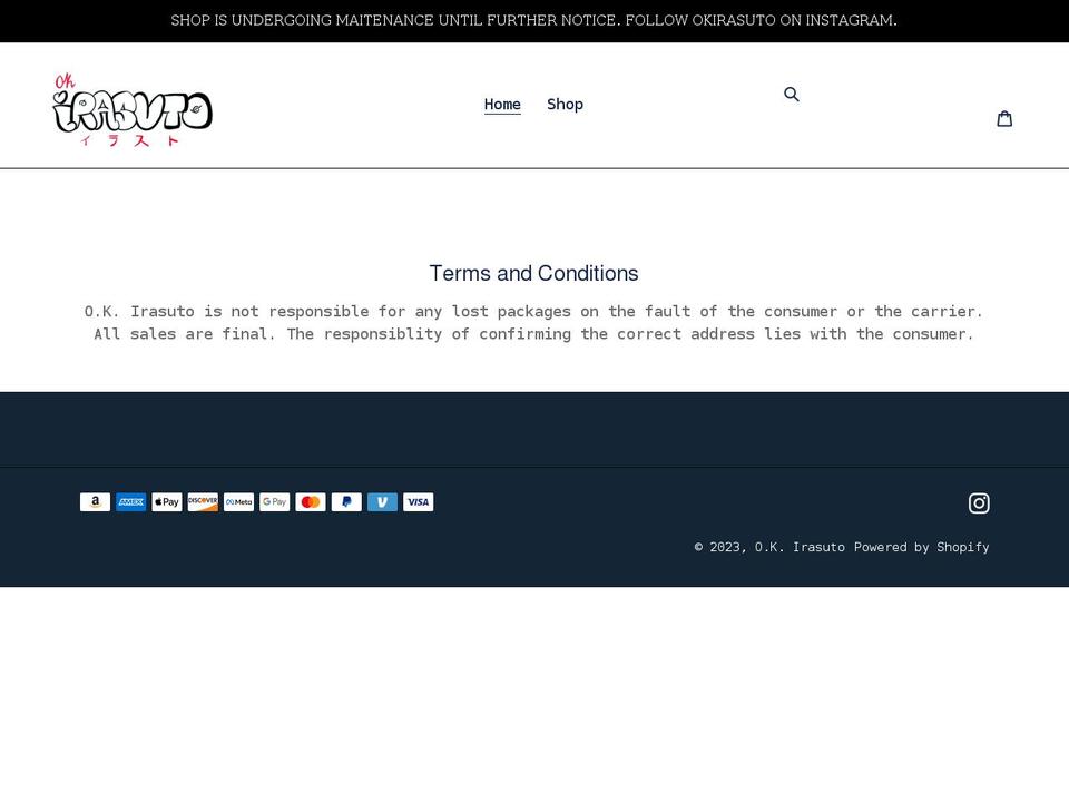 okirasuto.com shopify website screenshot