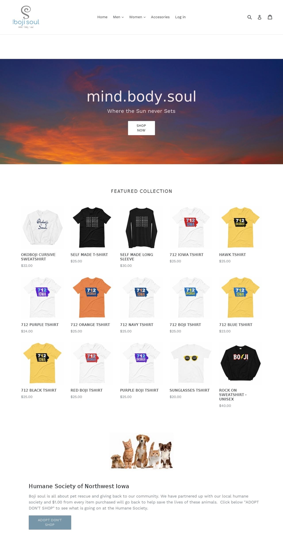 okobojisoul.com — Shopify storefront screenshot