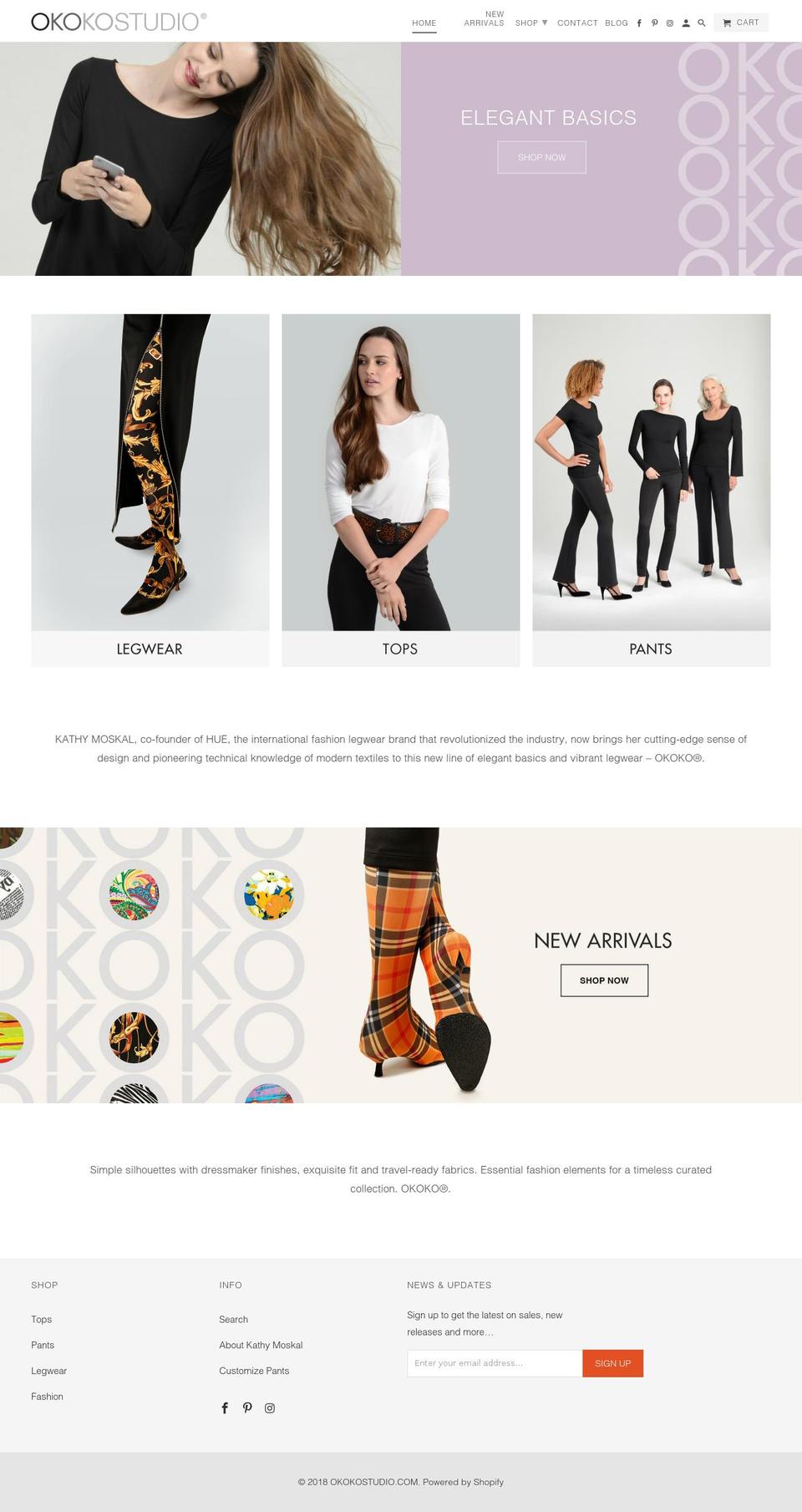 okokostudio.com shopify website screenshot