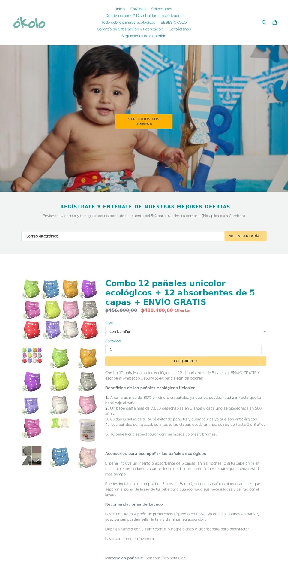 okolobebes.com — Shopify storefront screenshot