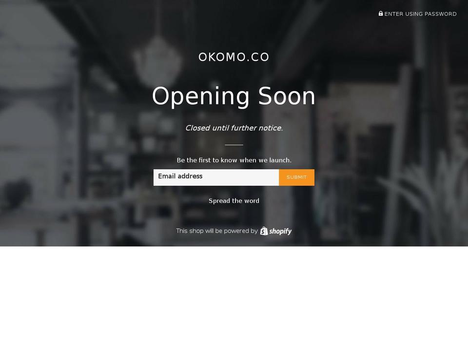 okomo.co shopify website screenshot