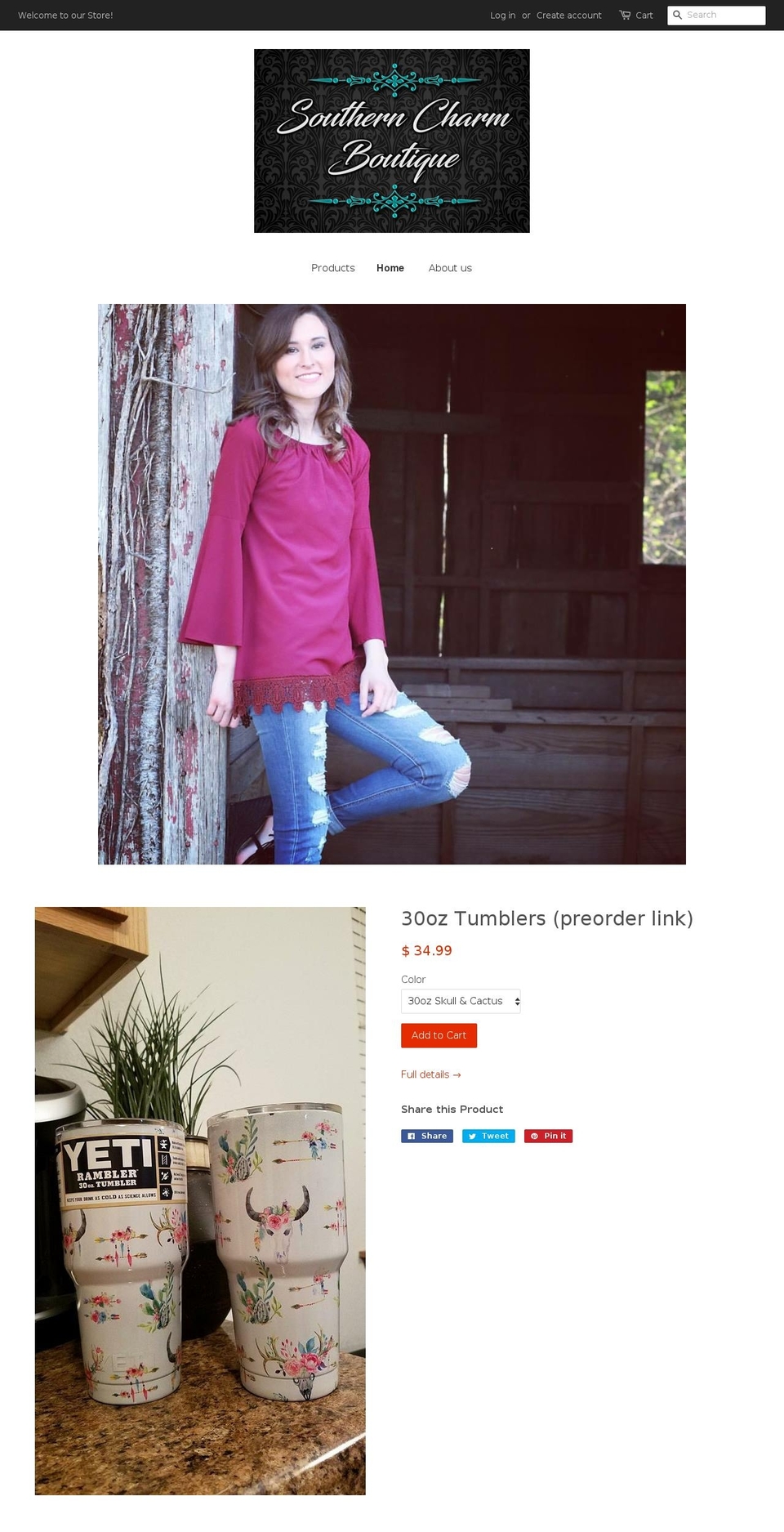 oksoutherncharm.com — Shopify storefront screenshot