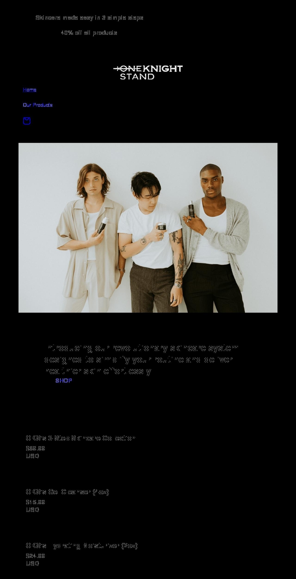 oksskincare.com shopify website screenshot