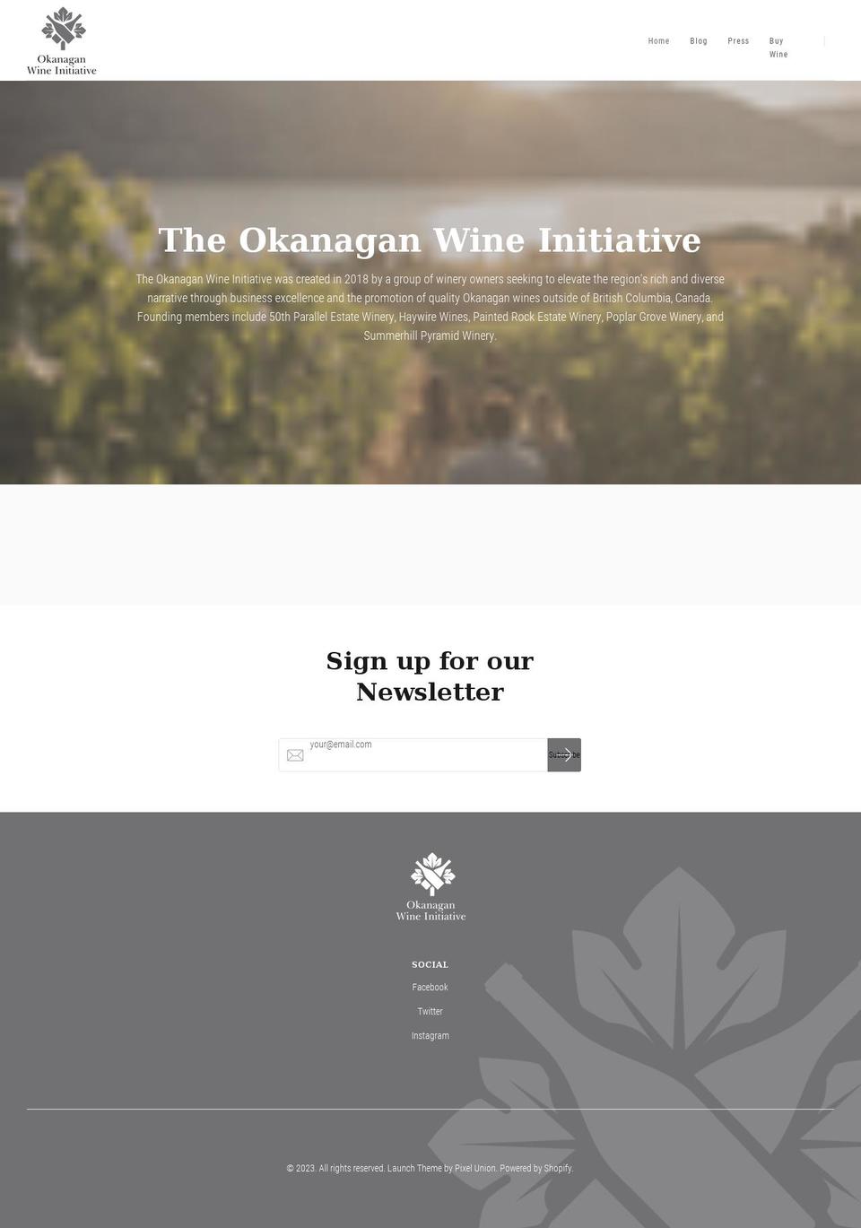okwineinitiative.com — Shopify storefront screenshot