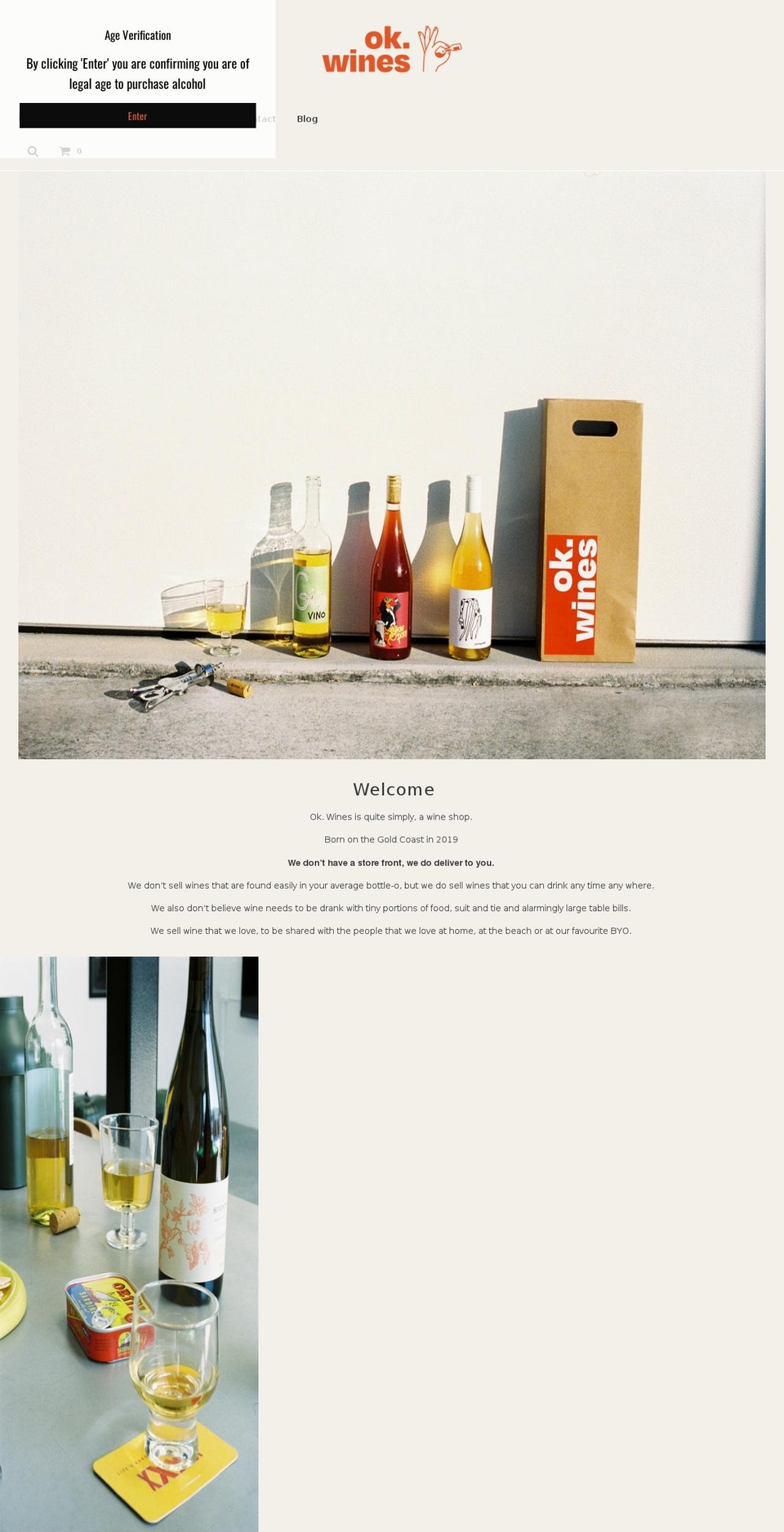okwines.com.au shopify website screenshot