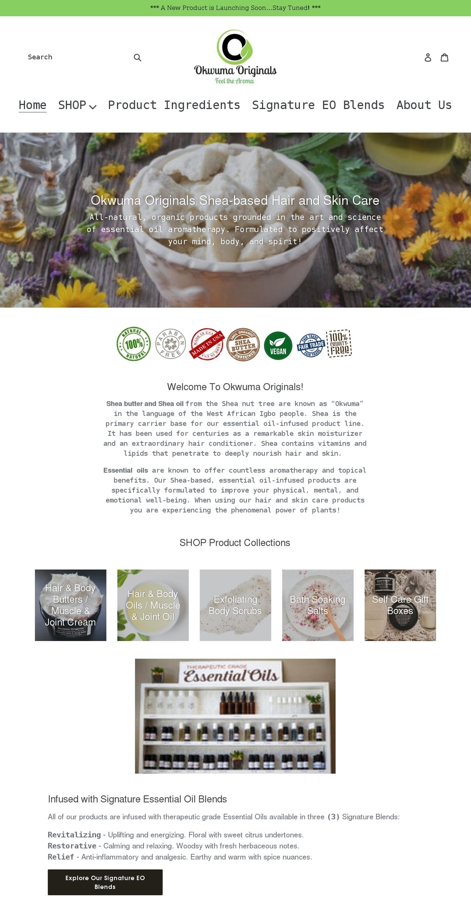 okwumaoriginals.com shopify website screenshot