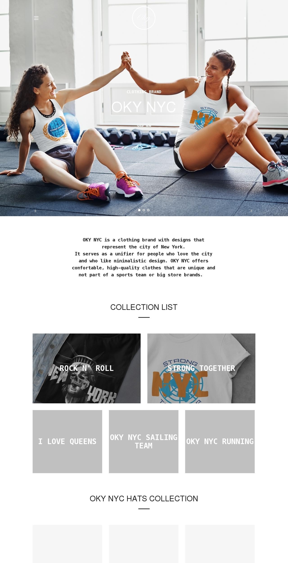 okynyc.com shopify website screenshot