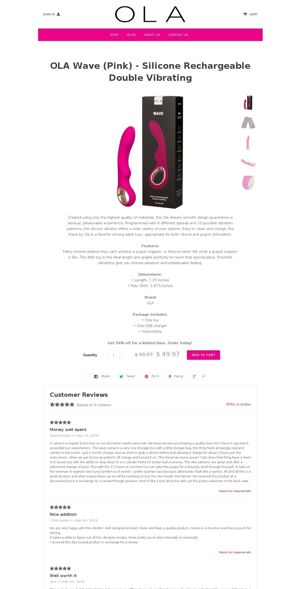 ola-usa.com shopify website screenshot