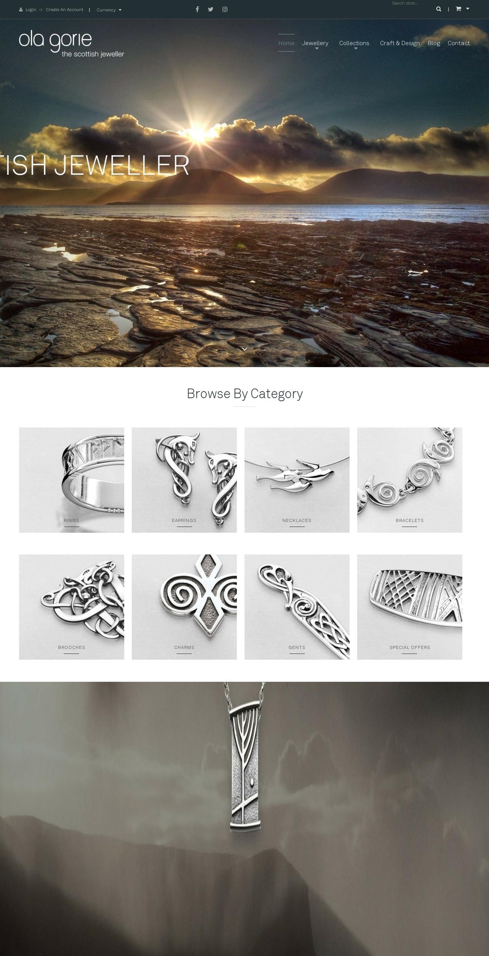 olagoriejewellery.com shopify website screenshot