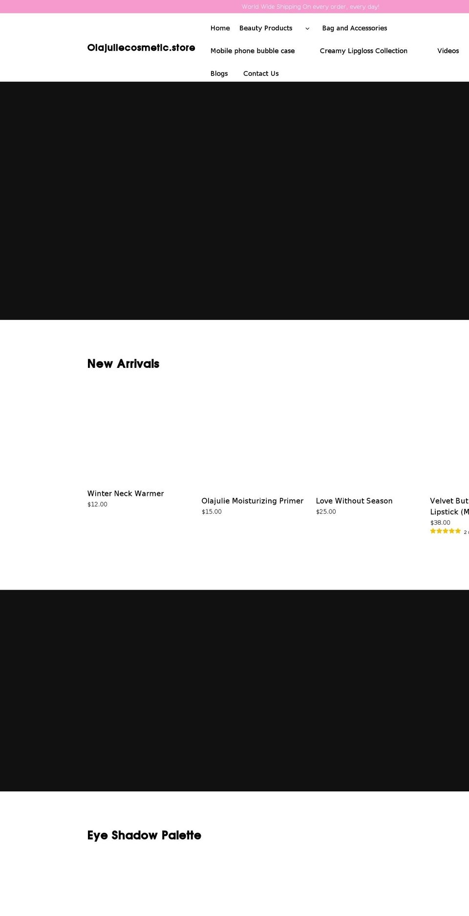 olajuliebeauty.com shopify website screenshot