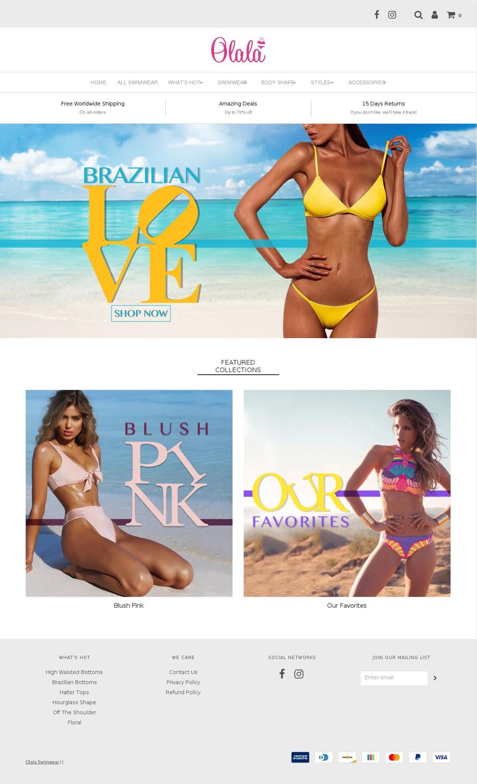 olalaswimwear.com — Shopify storefront screenshot