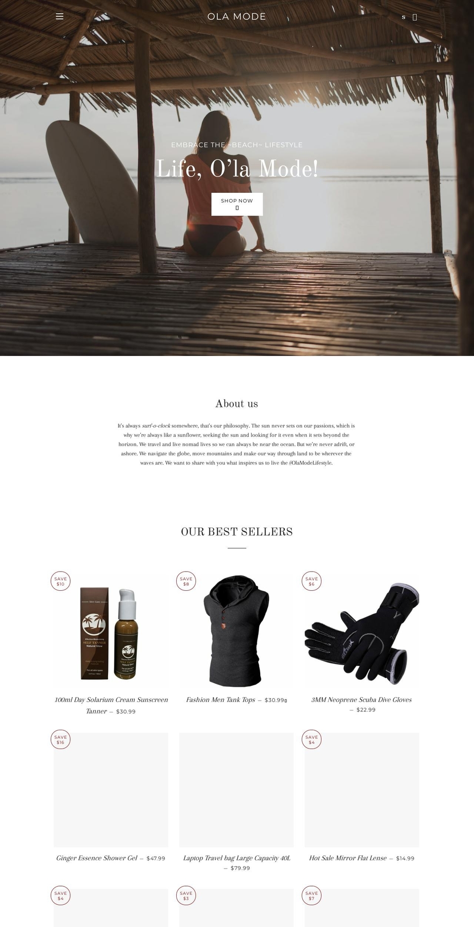 olamode.com shopify website screenshot