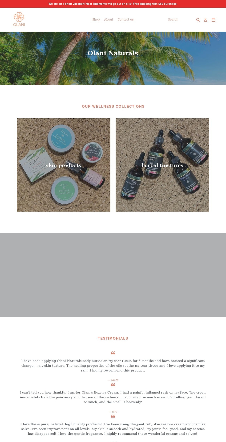 olaninaturals.com shopify website screenshot