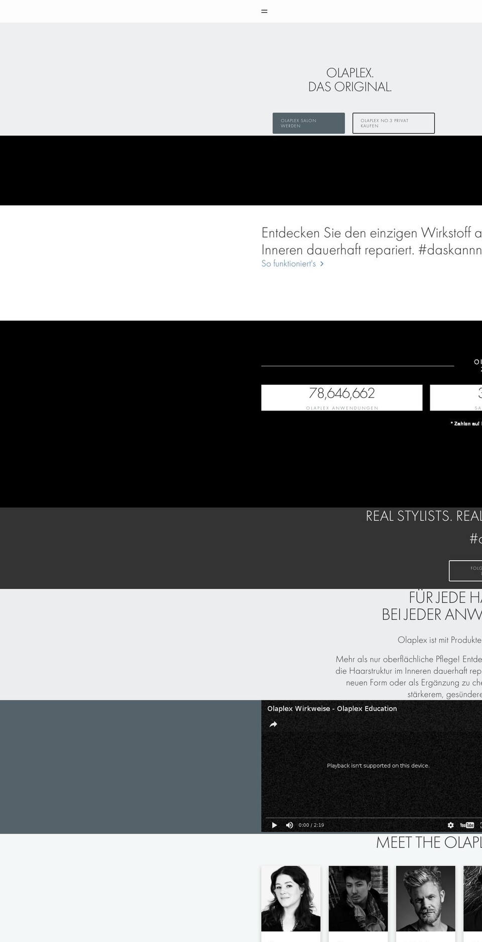 olaplex.de shopify website screenshot