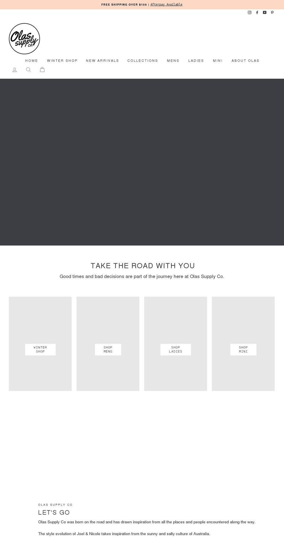 olas.com.au shopify website screenshot