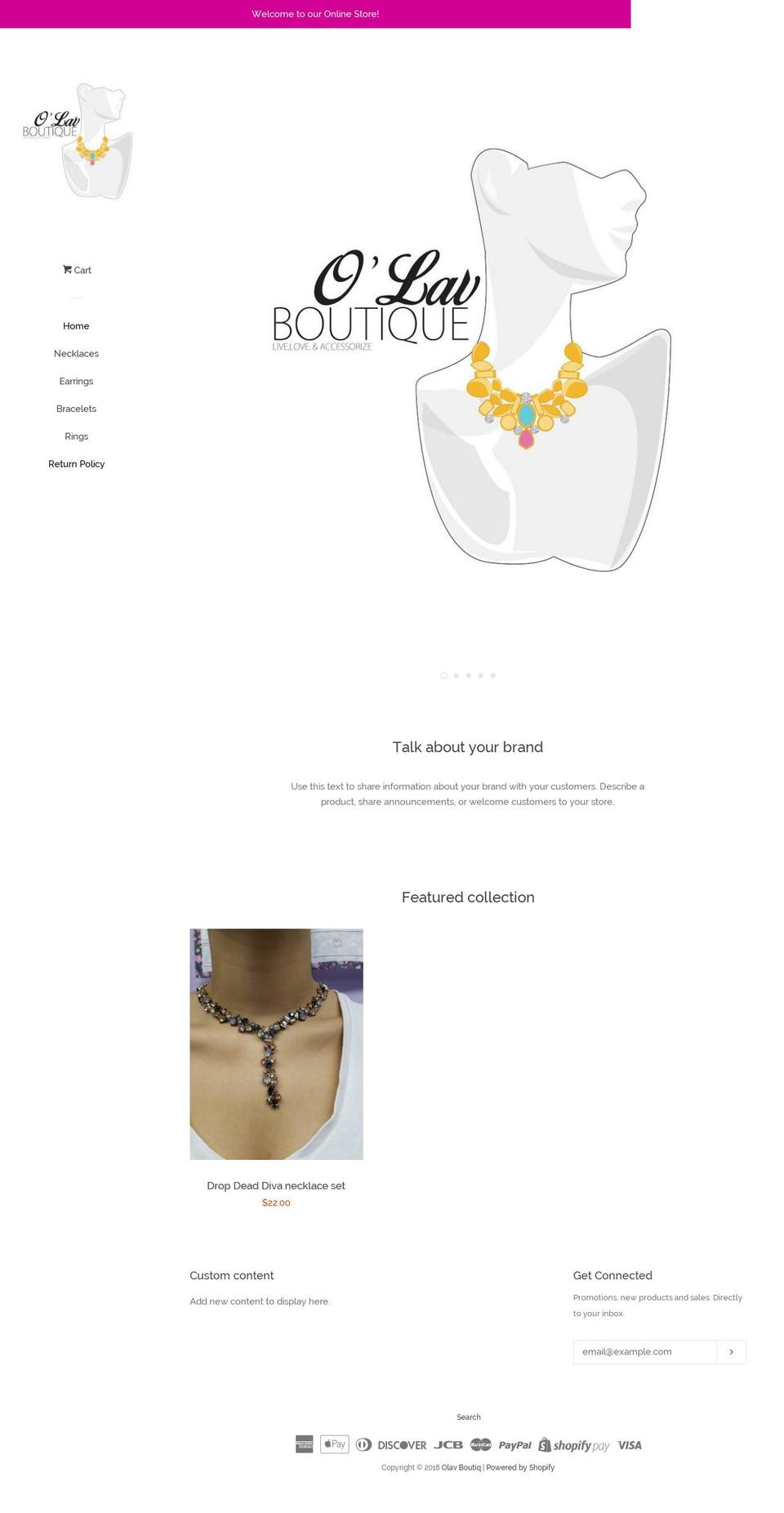 olavboutique.com — Shopify storefront screenshot