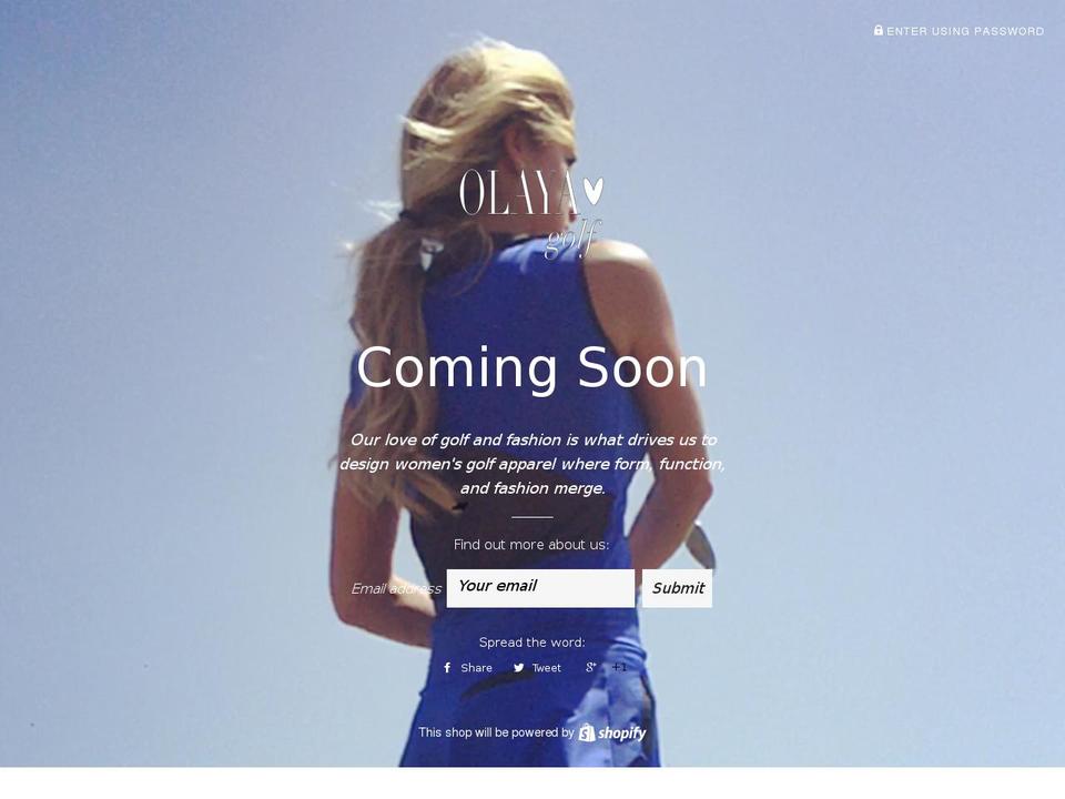 olayagolf.com shopify website screenshot
