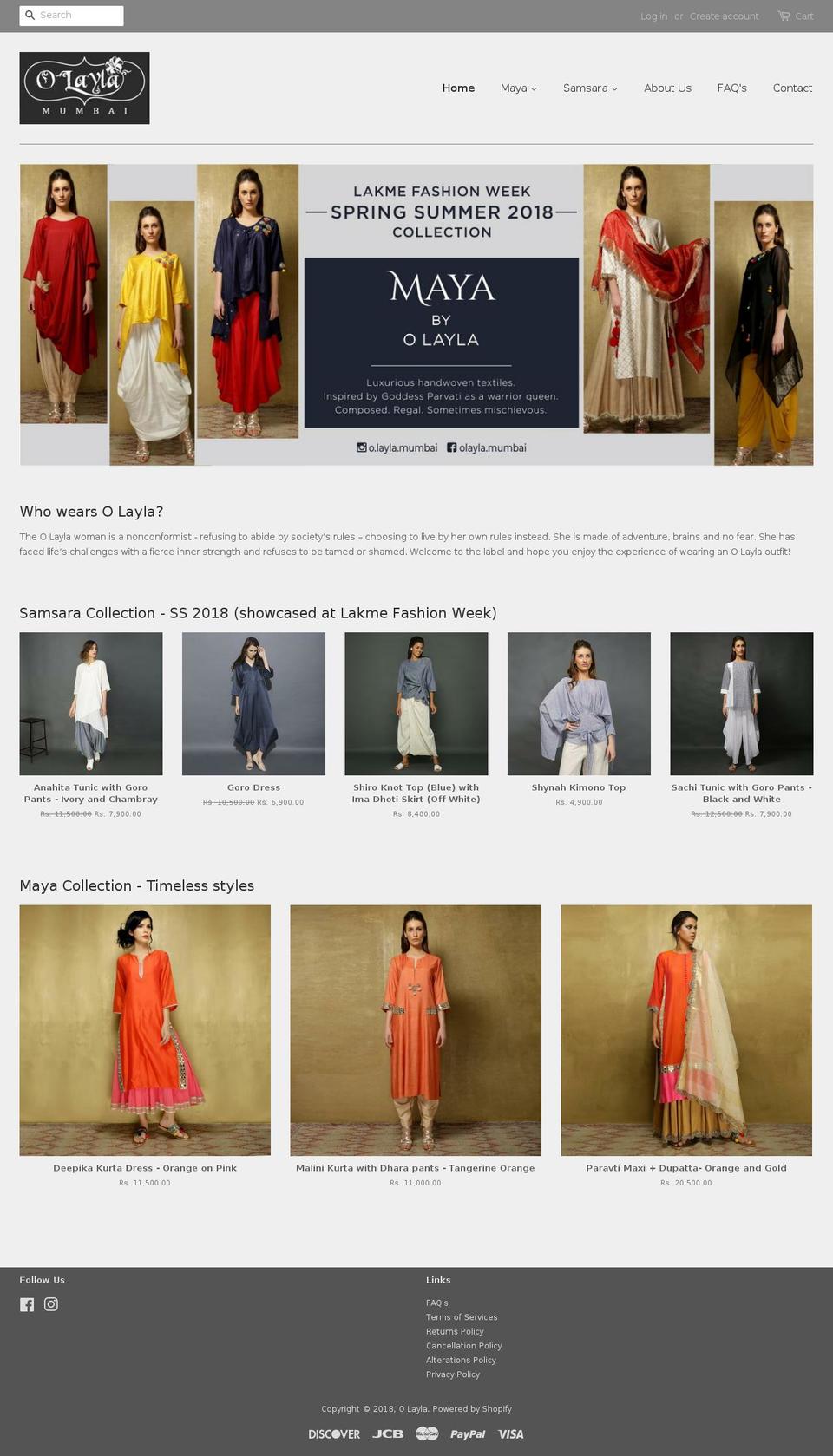 olayla.in shopify website screenshot