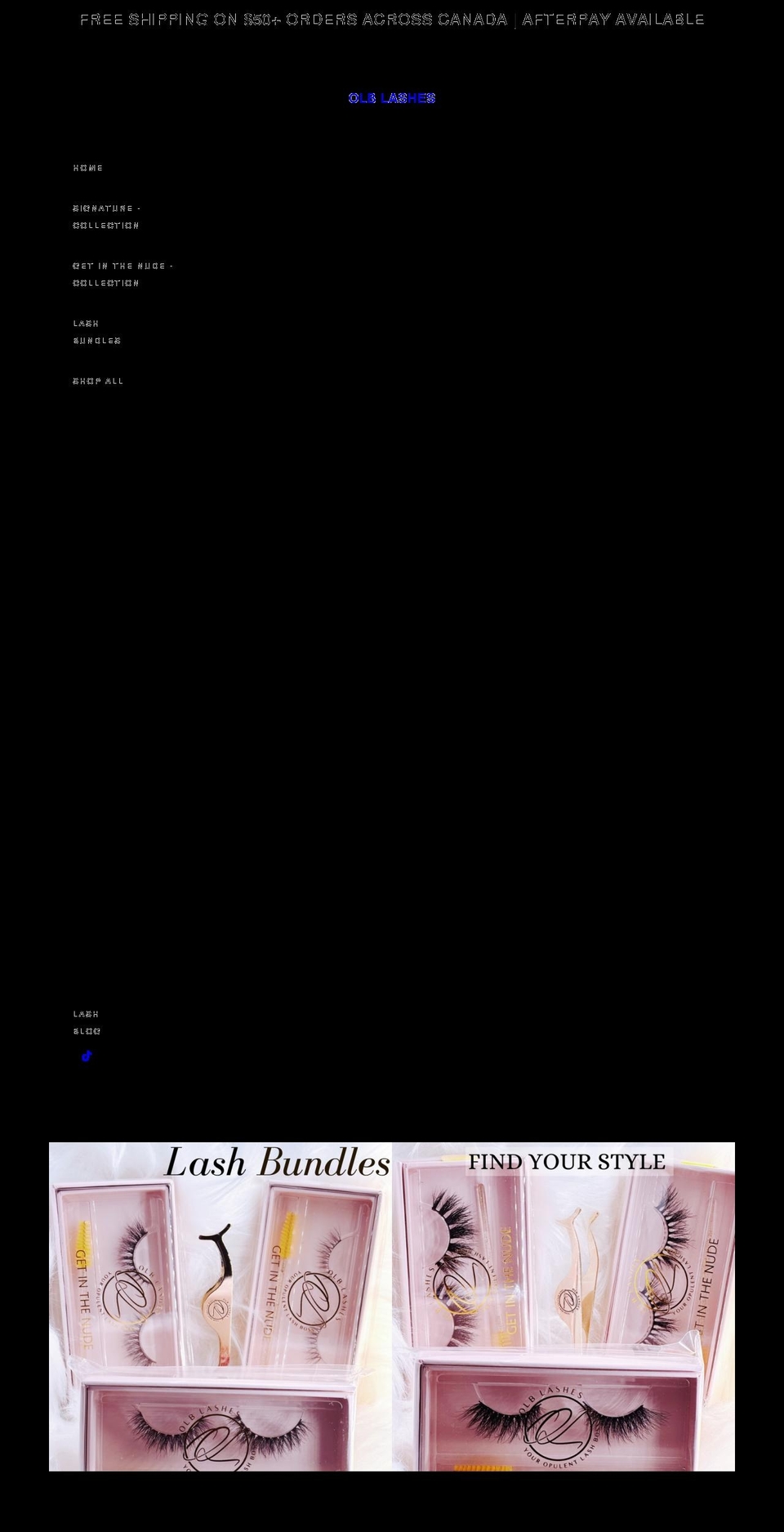 olblashes.com shopify website screenshot