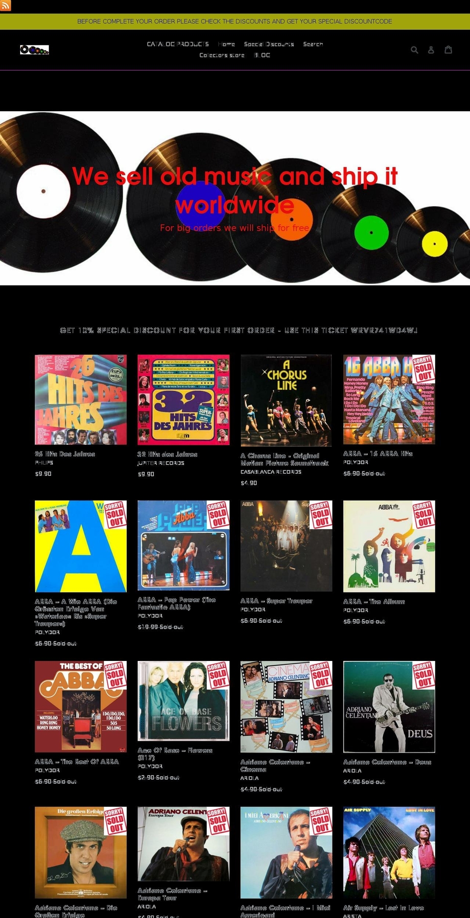 old-music-store-international.com shopify website screenshot