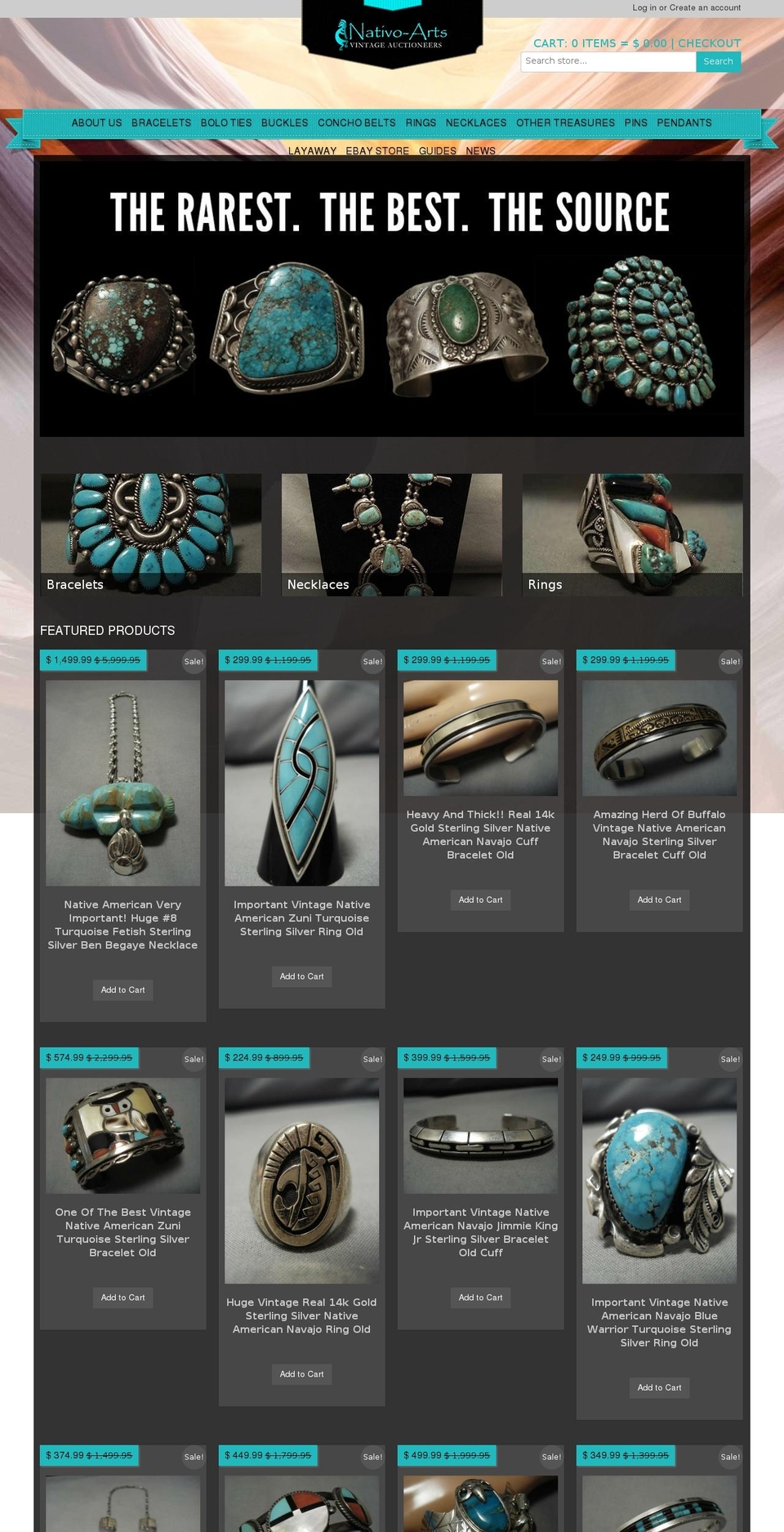 old-native-jewelry.com — Shopify storefront screenshot