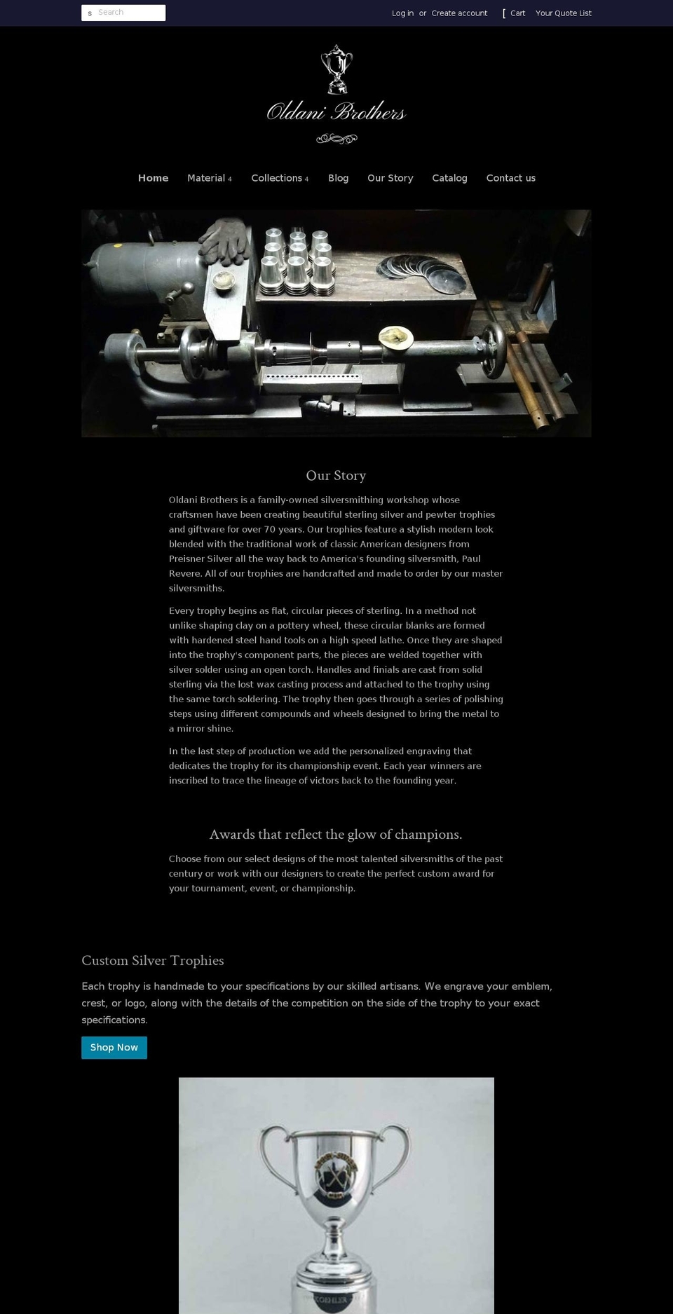oldanibrothers.com shopify website screenshot